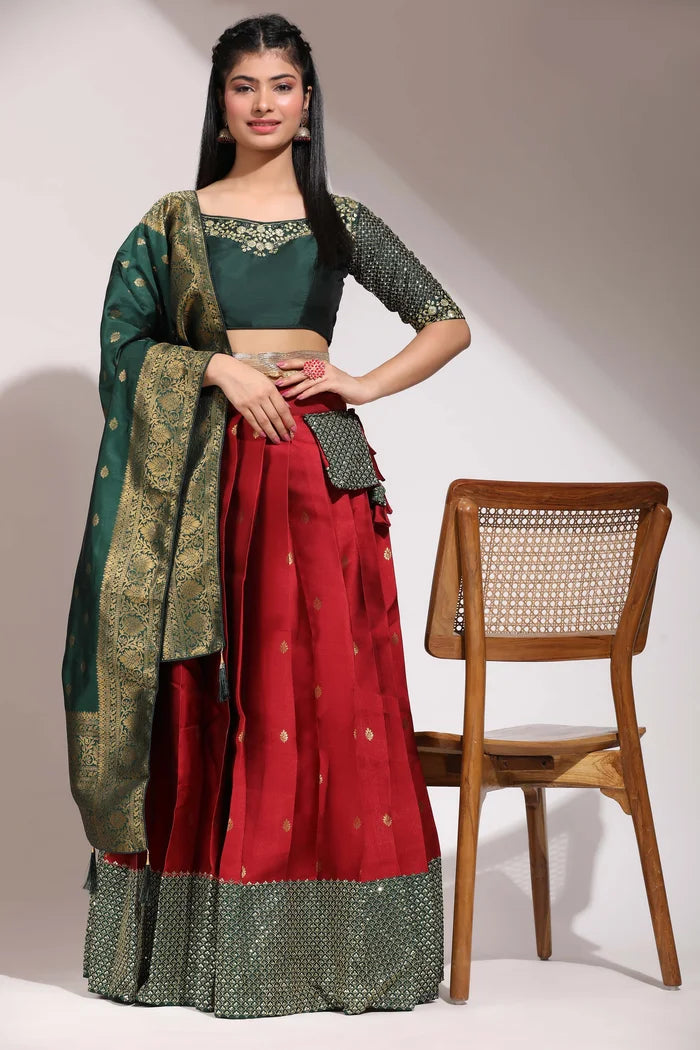 South Indian Festival Traditional Half Saree (Mohana)