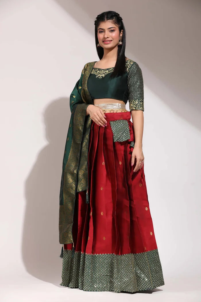 South Indian Festival Traditional Half Saree (Mohana)