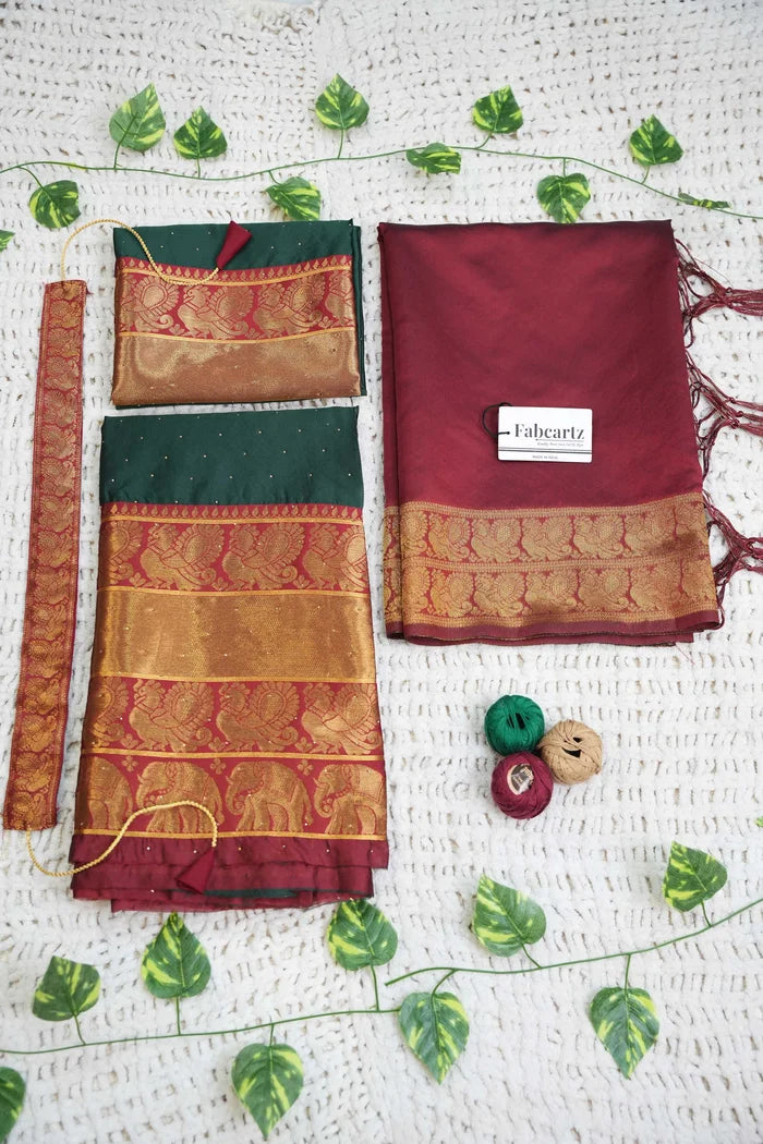 South Indian Festival Traditional Half Saree (Shiro)