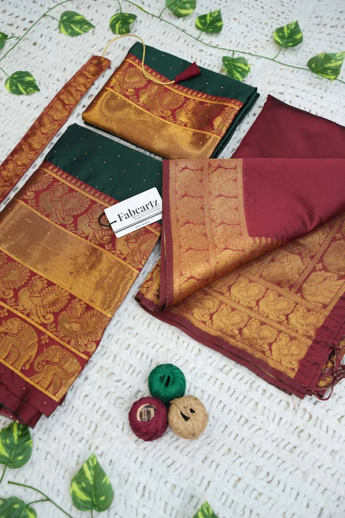 South Indian Festival Traditional Half Saree (Shiro)