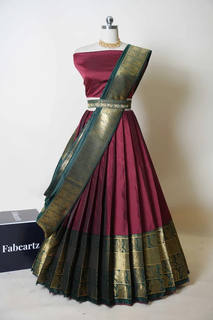 South Indian Festival Traditional Half Saree (Shiro)