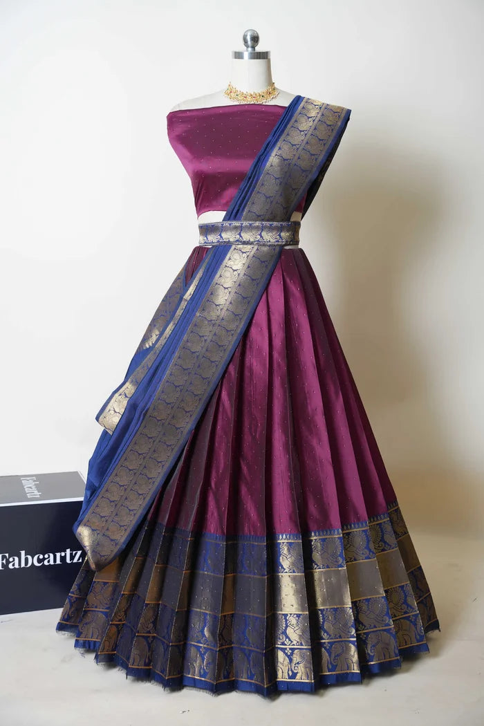 South Indian Festival Traditional Half Saree (Shiro)