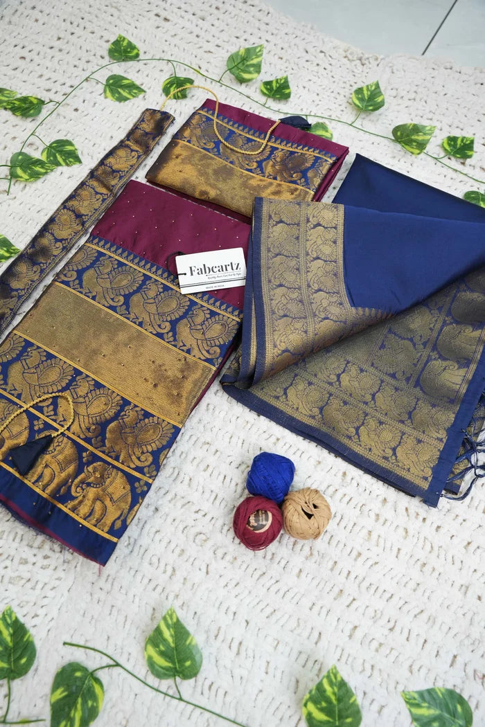 South Indian Festival Traditional Half Saree (Shiro)