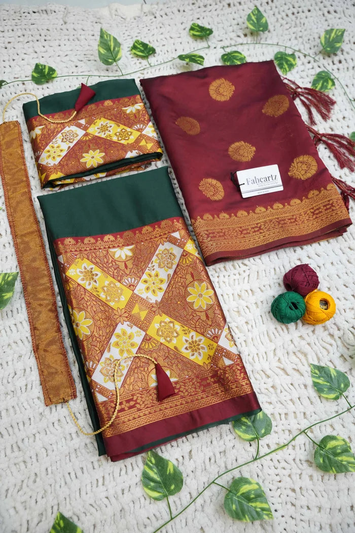South Indian Festival Traditional Half Saree (Crax Pattu)