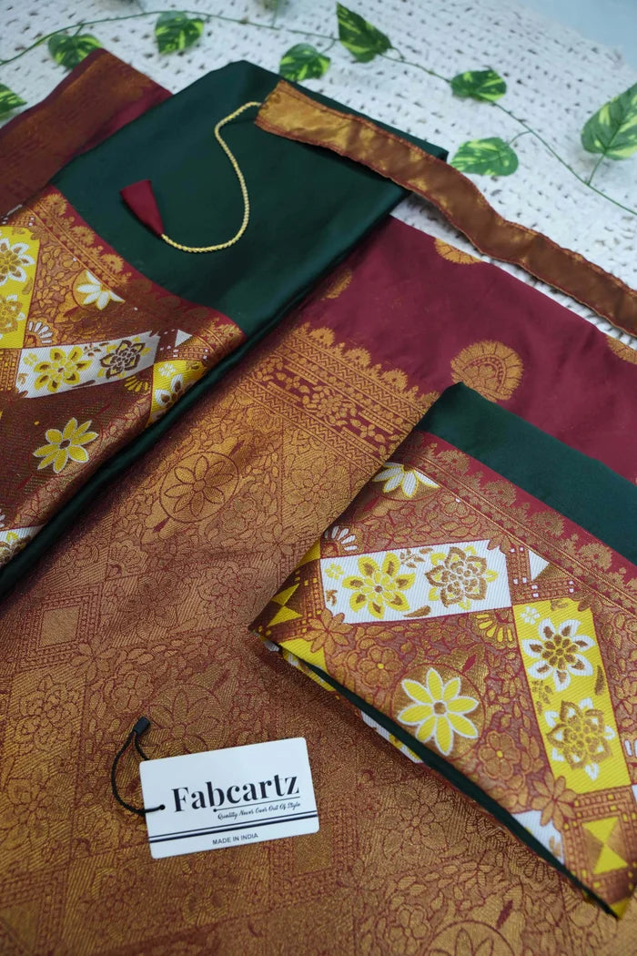 South Indian Festival Traditional Half Saree (Crax Pattu)