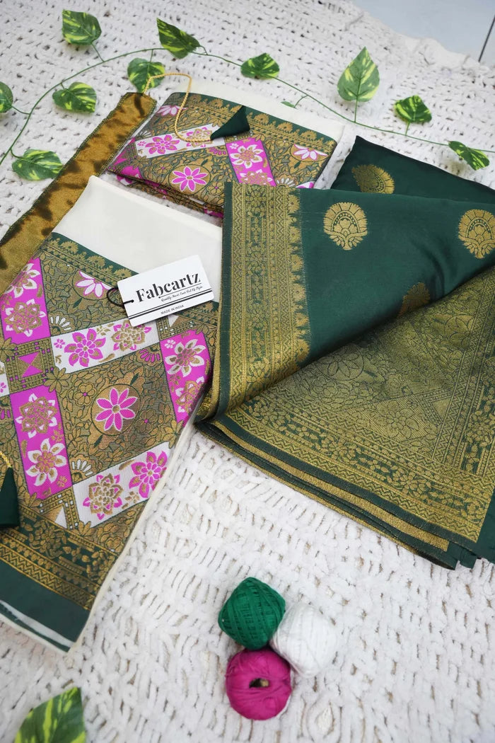 South Indian Festival Traditional Half Saree (Crax Pattu)