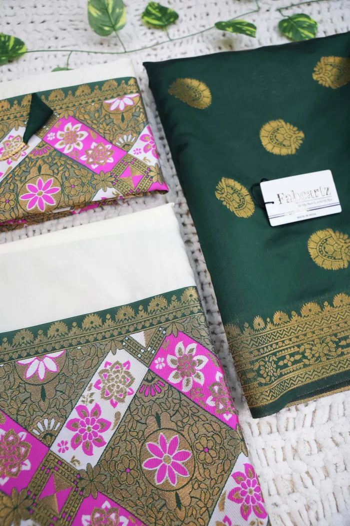 South Indian Festival Traditional Half Saree (Crax Pattu)