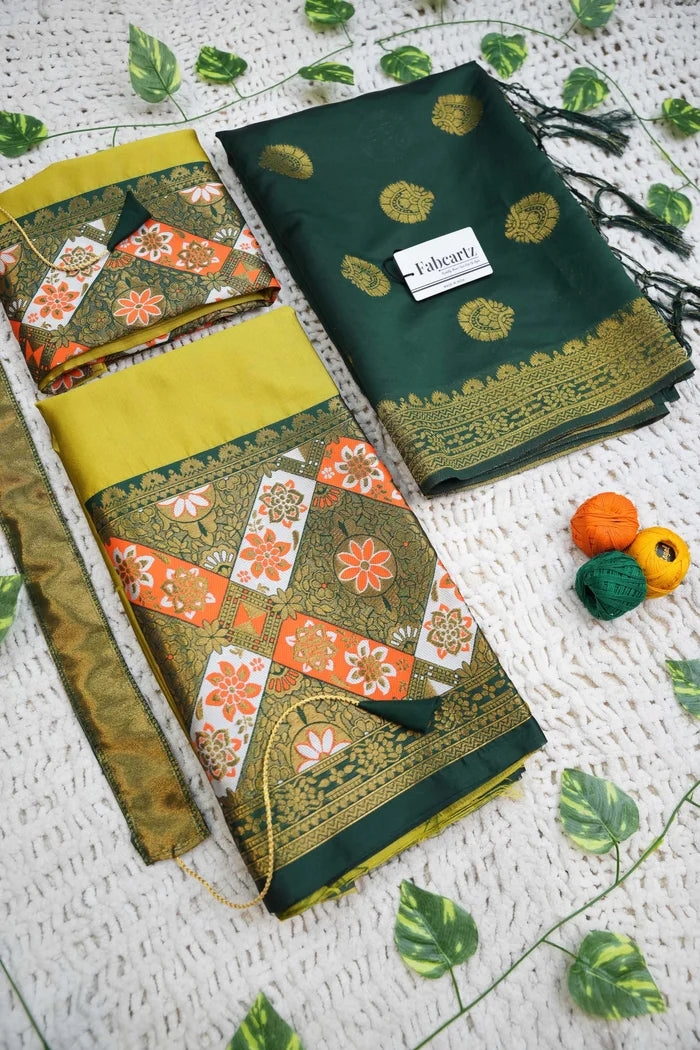 South Indian Festival Traditional Half Saree (Crax Pattu)