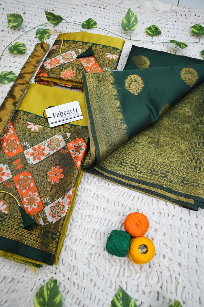 South Indian Festival Traditional Half Saree (Crax Pattu)