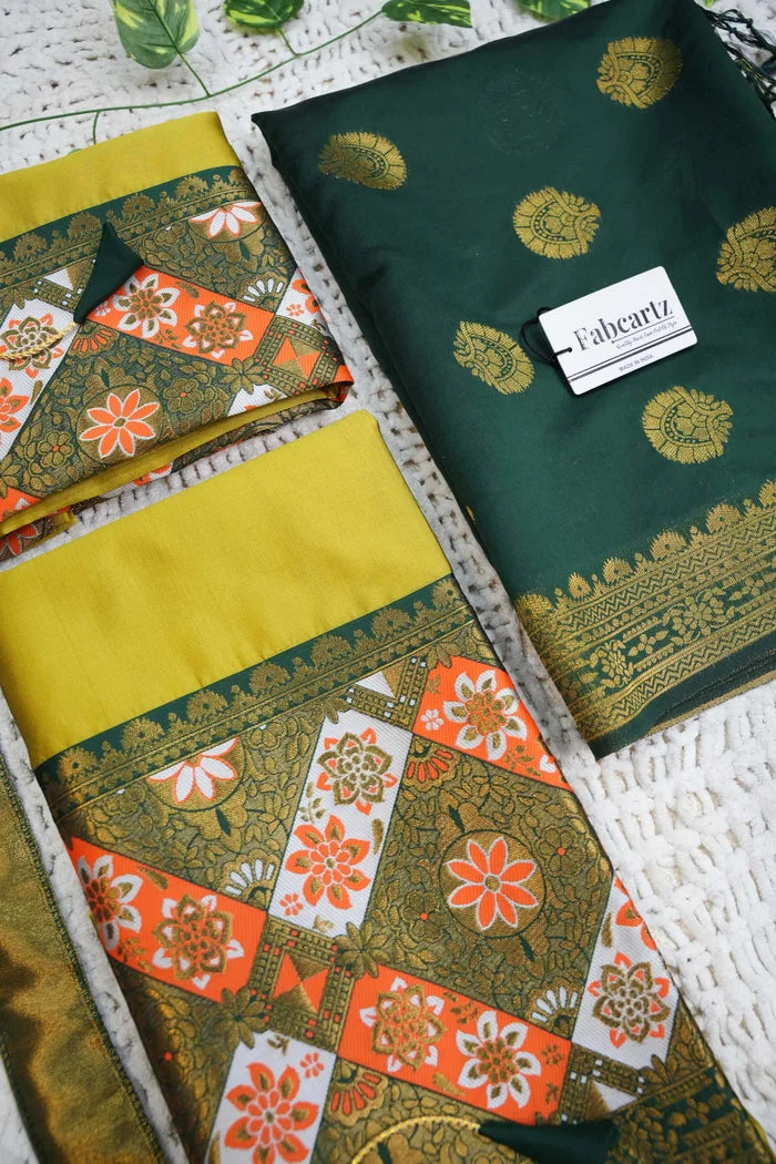 South Indian Festival Traditional Half Saree (Crax Pattu)