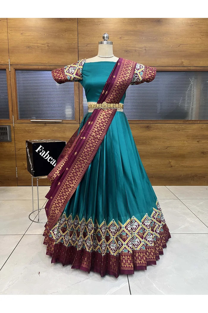 South Indian Festival Traditional Half Saree (GajjaPattu)
