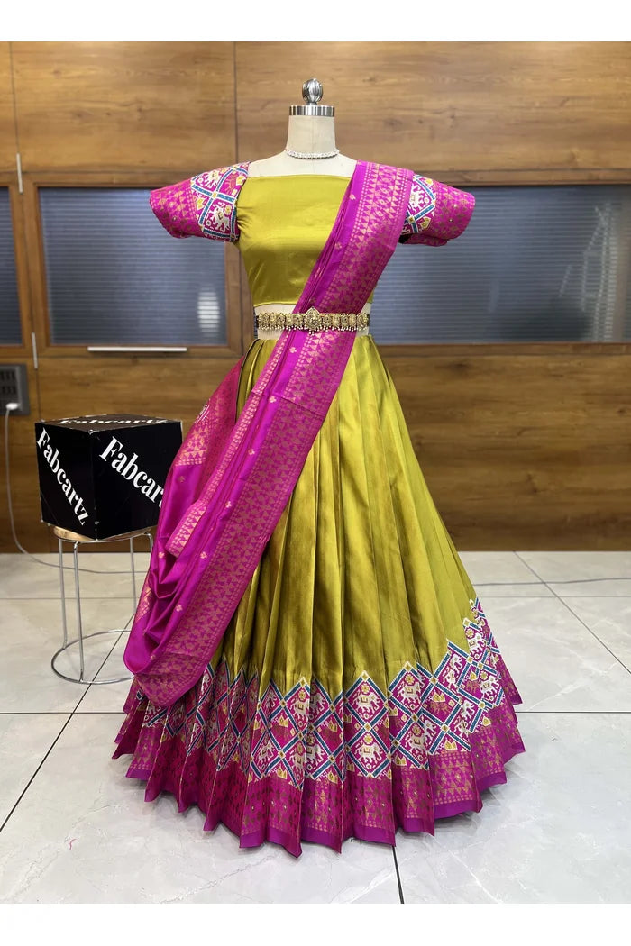 South Indian Festival Traditional Half Saree (GajjaPattu)