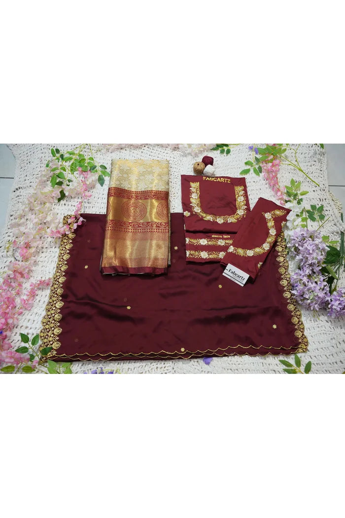 StarWars Women's Woven Design zari work Half Saree with Embroidered Blouse and Dupatta