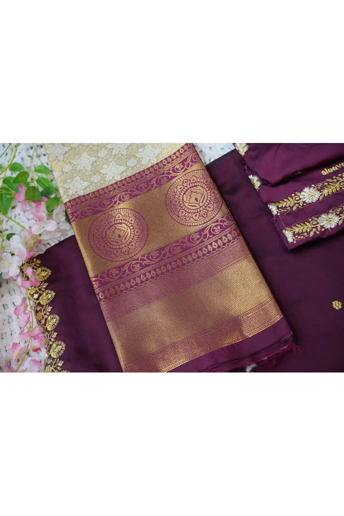 StarWars Women's Woven Design zari work Half Saree with Embroidered Blouse and Dupatta