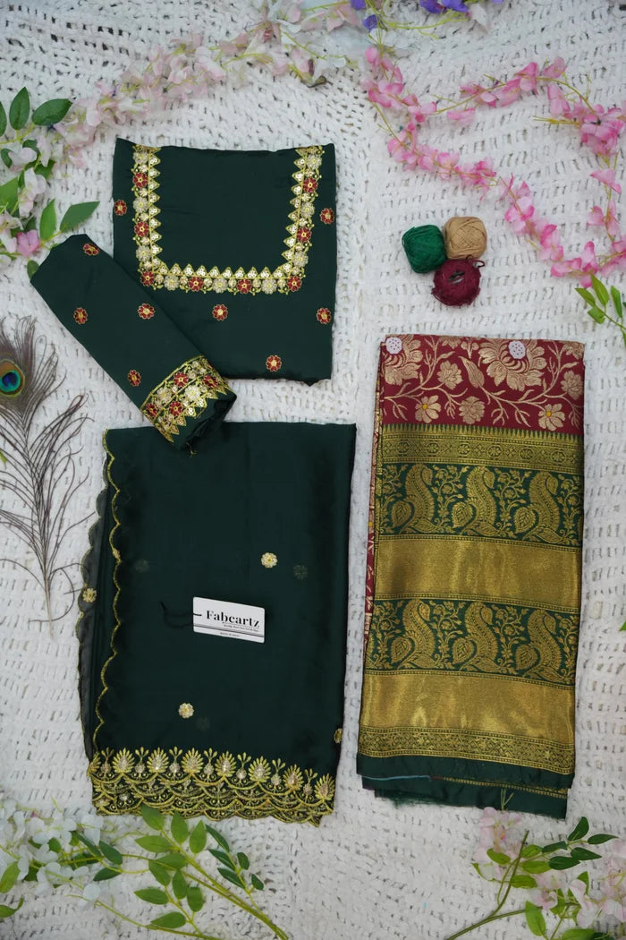 దక్షిణ భారత పండుగ సాంప్రదాయ హాఫ్ చీర (ఛవి)