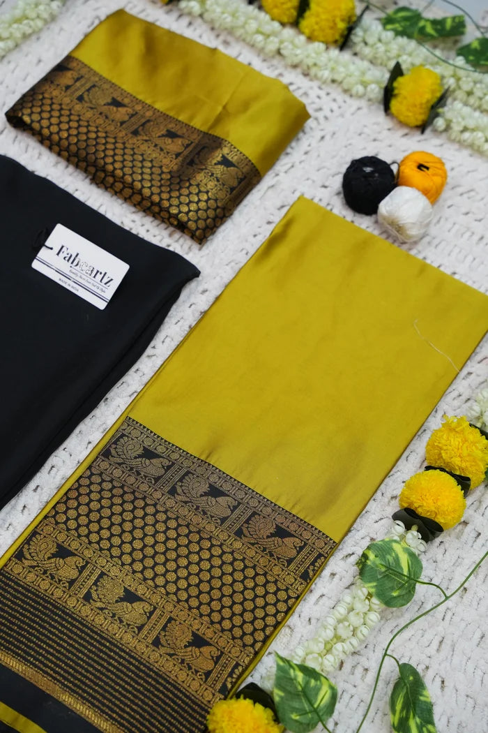 Mornika Women's Woven Design zari work Half Saree with Embroidered Blouse and Dupatta