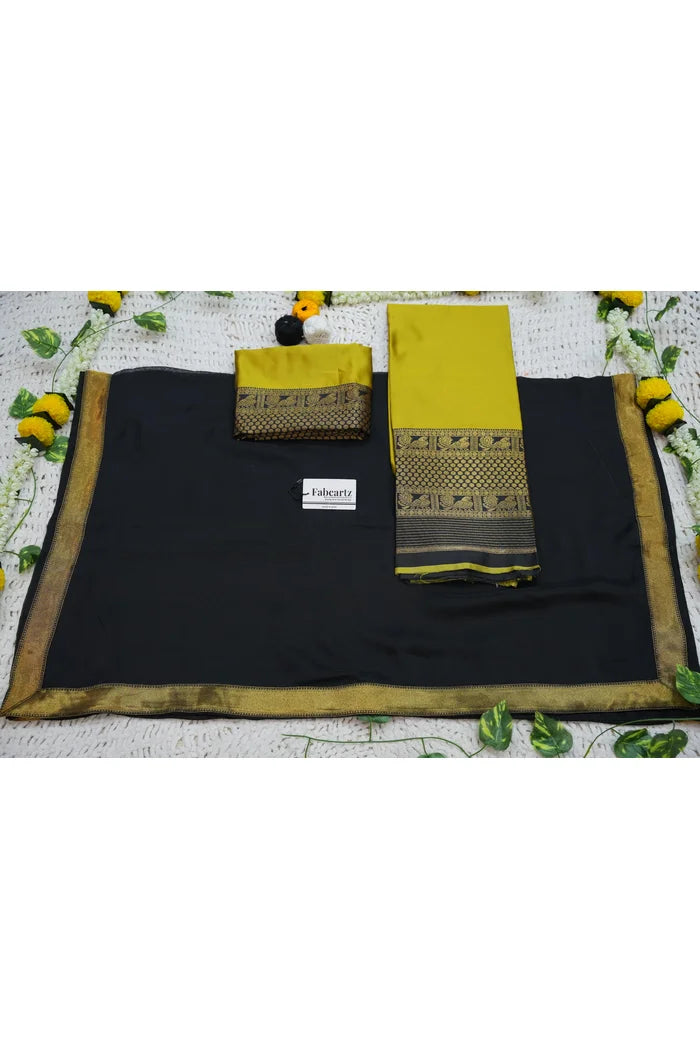 Mornika Women's Woven Design zari work Half Saree with Embroidered Blouse and Dupatta