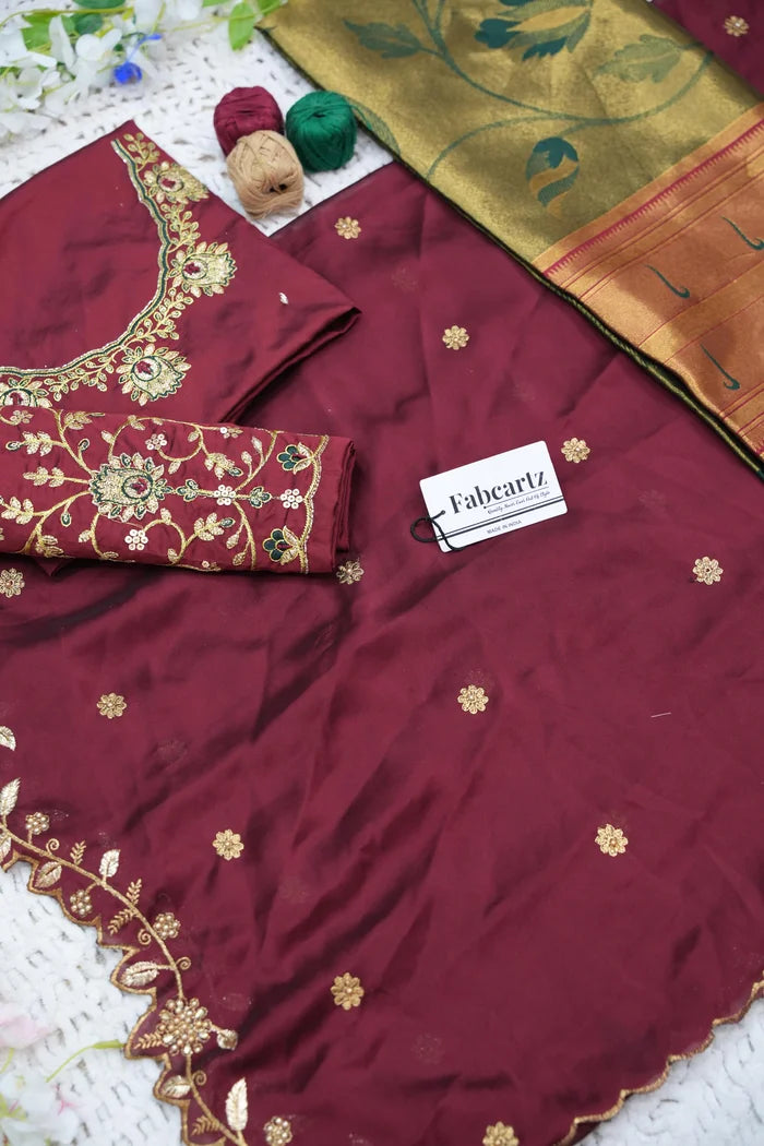 Aparna Women's Woven Design zari work Half Saree with Handwork Blouse and Dupatta