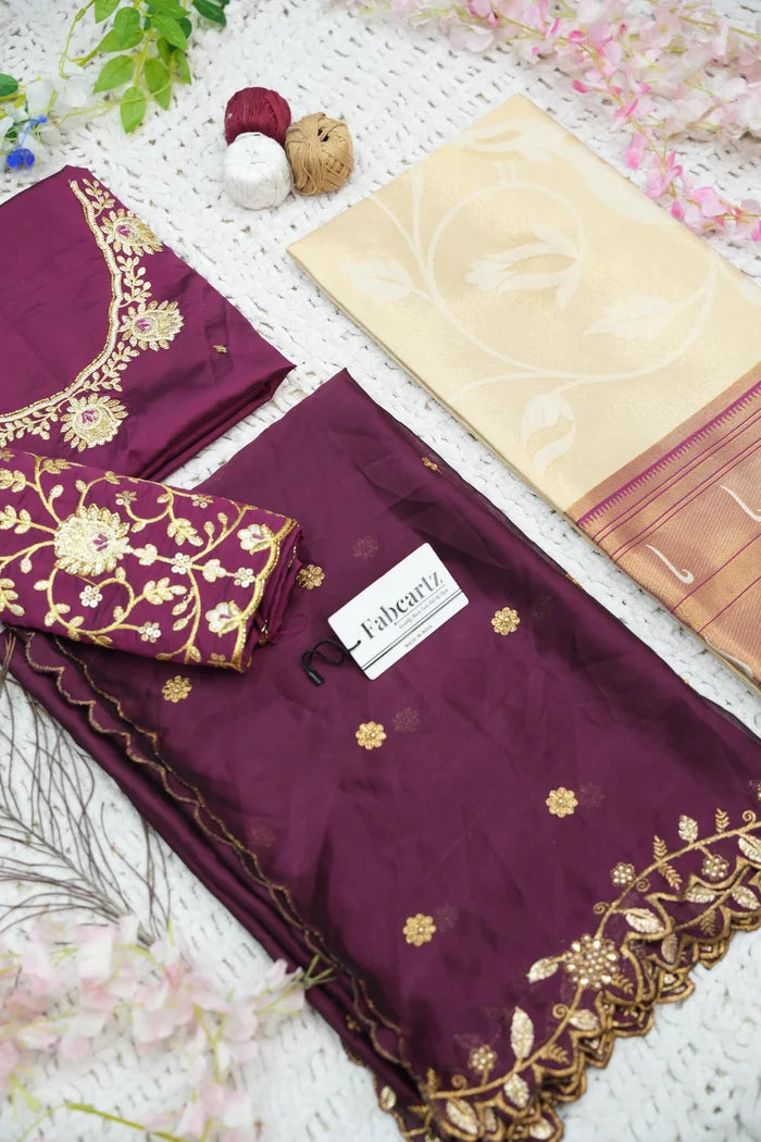 Aparna Women's Woven Design zari work Half Saree with Handwork Blouse and Dupatta