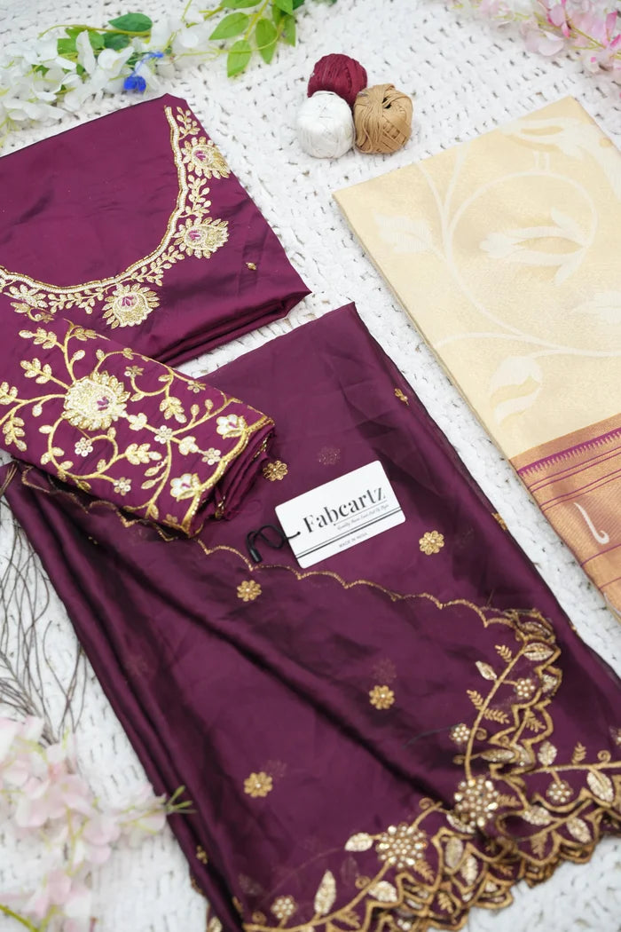 Aparna Women's Woven Design zari work Half Saree with Handwork Blouse and Dupatta