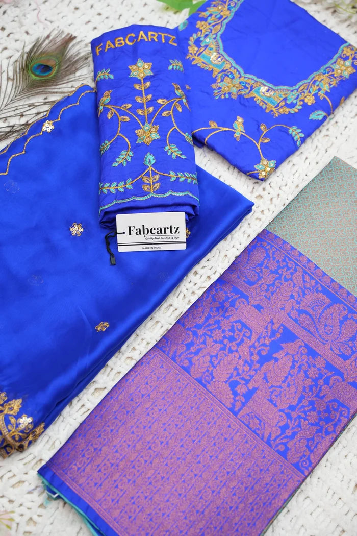PihuPattu Women's Woven Design zari work Half Saree with Embroidered Blouse and Dupatta