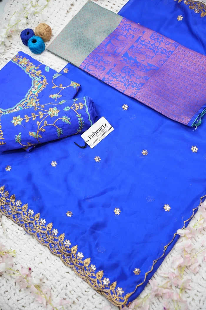 PihuPattu Women's Woven Design zari work Half Saree with Embroidered Blouse and Dupatta