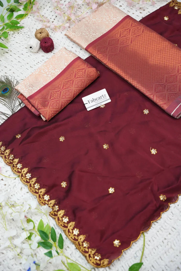 SudhaPattu Women's Woven Design zari work Half Saree with Embroidered Blouse and Dupatta