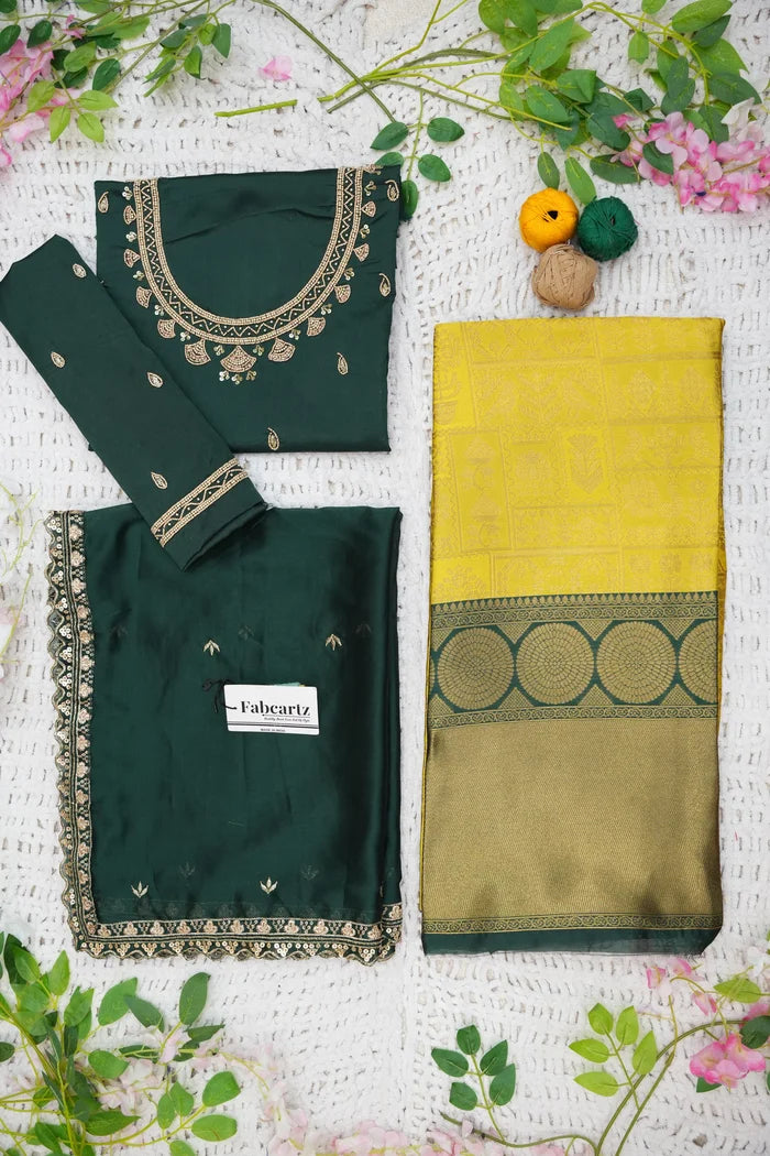 దక్షిణ భారత పండుగ సాంప్రదాయ హాఫ్ చీర (ఛవి)