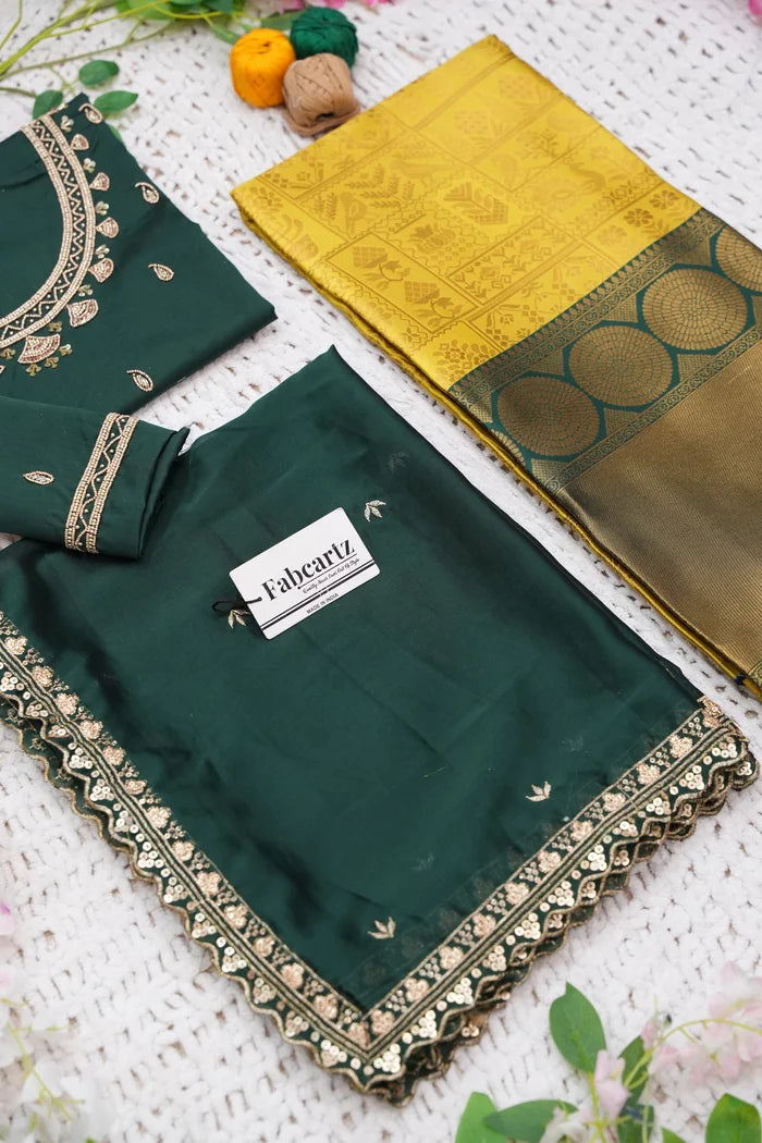 దక్షిణ భారత పండుగ సాంప్రదాయ హాఫ్ చీర (ఛవి)