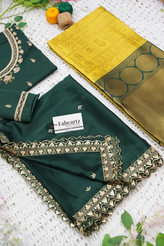 దక్షిణ భారత పండుగ సాంప్రదాయ హాఫ్ చీర (ఛవి)