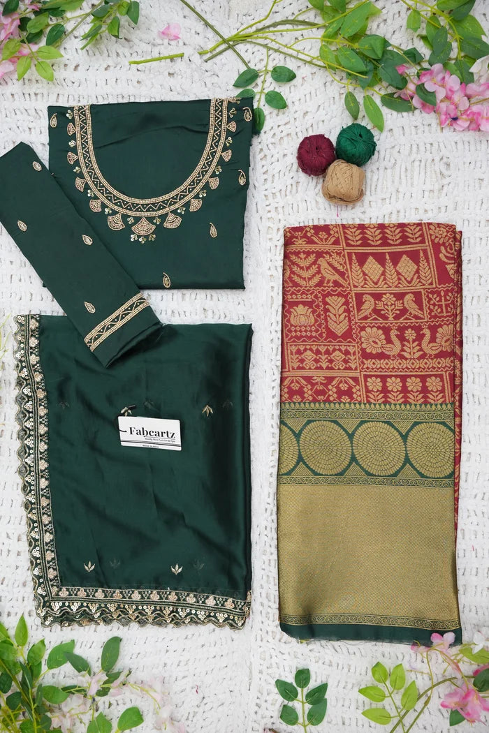 దక్షిణ భారత పండుగ సాంప్రదాయ హాఫ్ చీర (ఛవి)