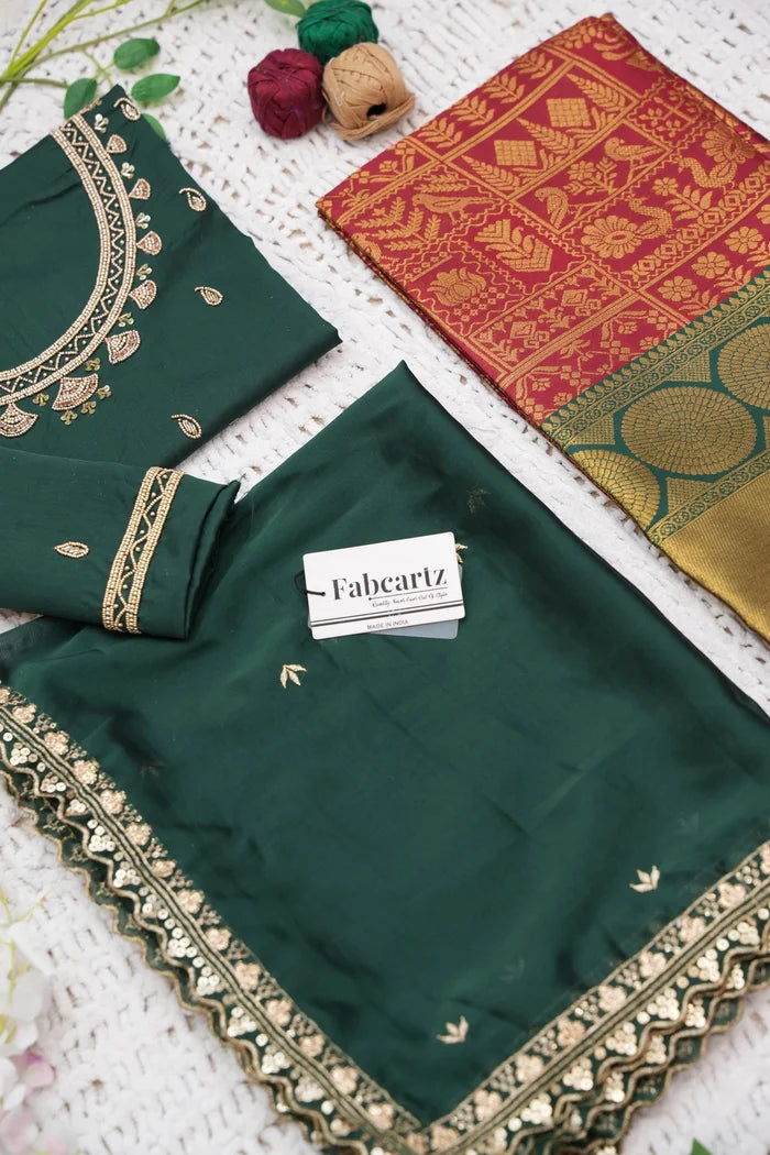 దక్షిణ భారత పండుగ సాంప్రదాయ హాఫ్ చీర (ఛవి)