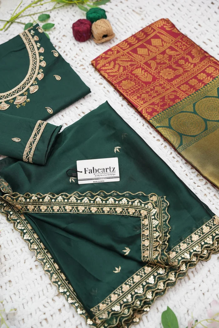 దక్షిణ భారత పండుగ సాంప్రదాయ హాఫ్ చీర (ఛవి)