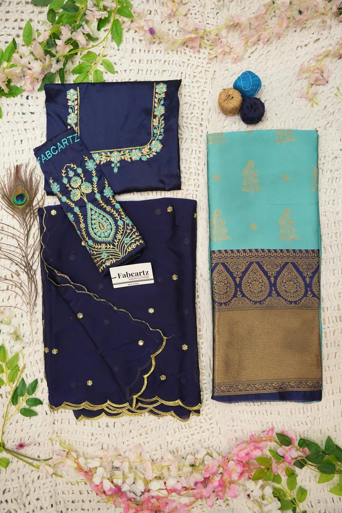 BittuPattu Women's Woven Design zari work Half Saree with Embroidered Blouse and Dupatta