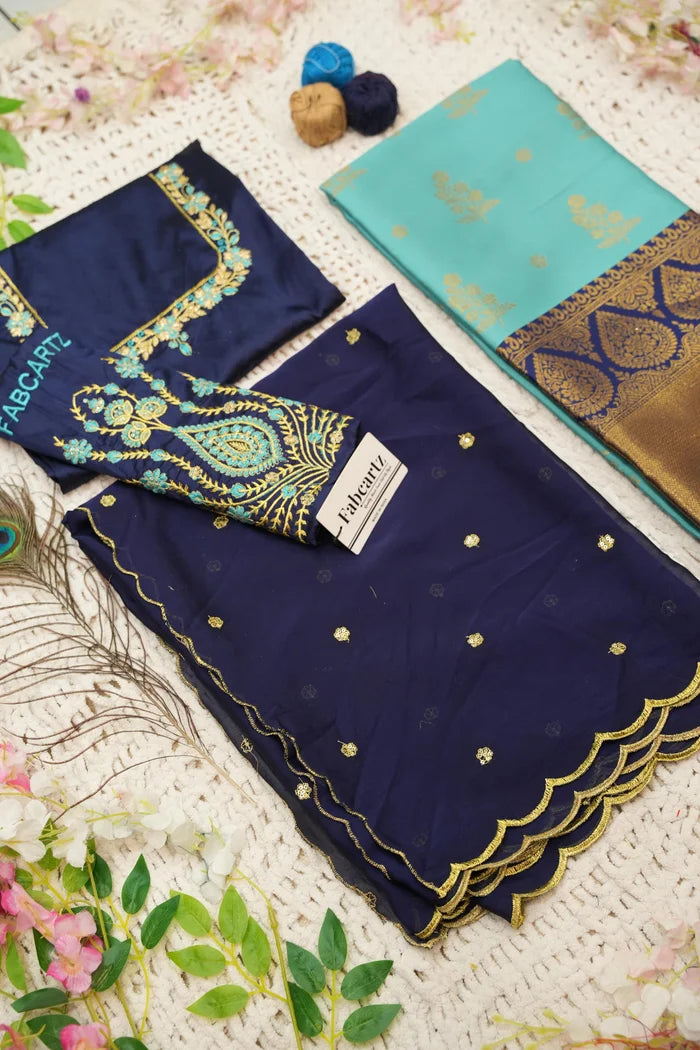 BittuPattu Women's Woven Design zari work Half Saree with Embroidered Blouse and Dupatta