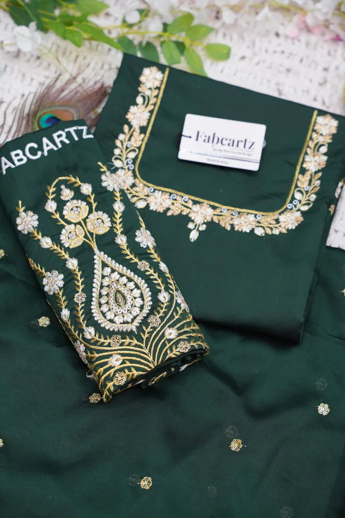 BittuPattu Women's Woven Design zari work Half Saree with Embroidered Blouse and Dupatta