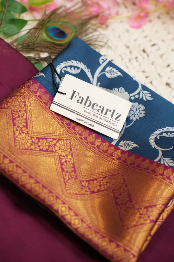 HemaValli Women's Woven Design zari work Half Saree with Embroidered Blouse and Dupatta