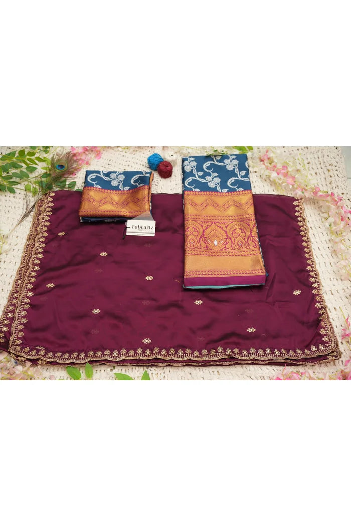 HemaValli Women's Woven Design zari work Half Saree with Embroidered Blouse and Dupatta