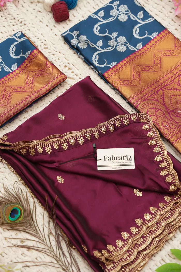 HemaValli Women's Woven Design zari work Half Saree with Embroidered Blouse and Dupatta