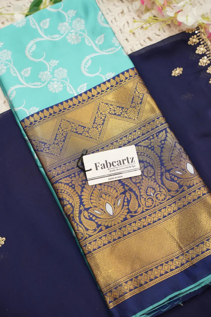HemaValli Women's Woven Design zari work Half Saree with Embroidered Blouse and Dupatta