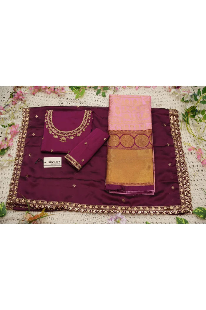 దక్షిణ భారత పండుగ సాంప్రదాయ హాఫ్ చీర (ఛవి)