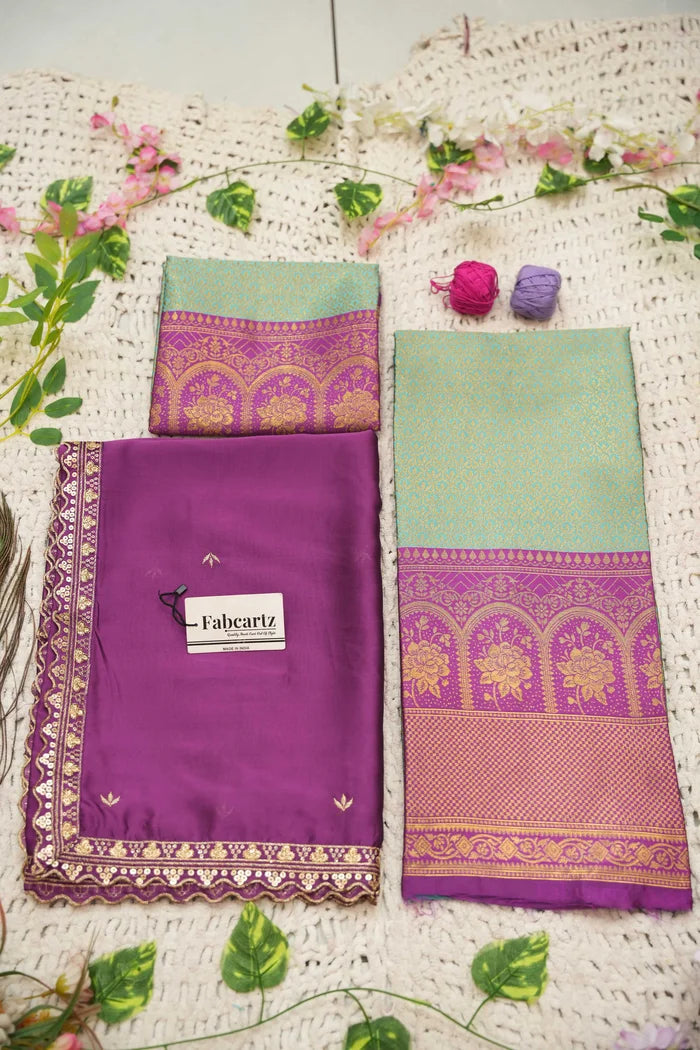 Oye!!Pattu Women's Woven Design zari work Half Saree with Embroidered Blouse and Dupatta