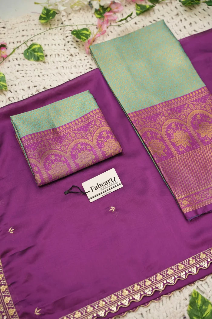 Oye!!Pattu Women's Woven Design zari work Half Saree with Embroidered Blouse and Dupatta