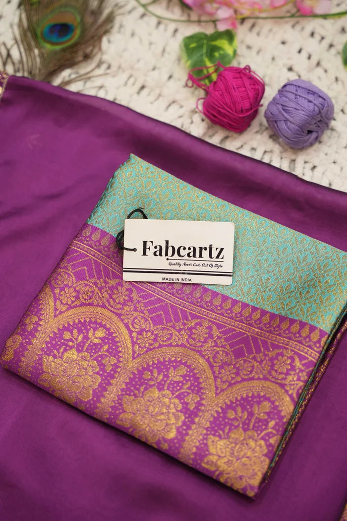Oye!!Pattu Women's Woven Design zari work Half Saree with Embroidered Blouse and Dupatta