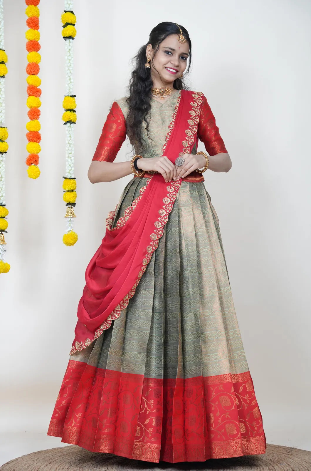 Mythili South Indian Festival Traditional Half Saree