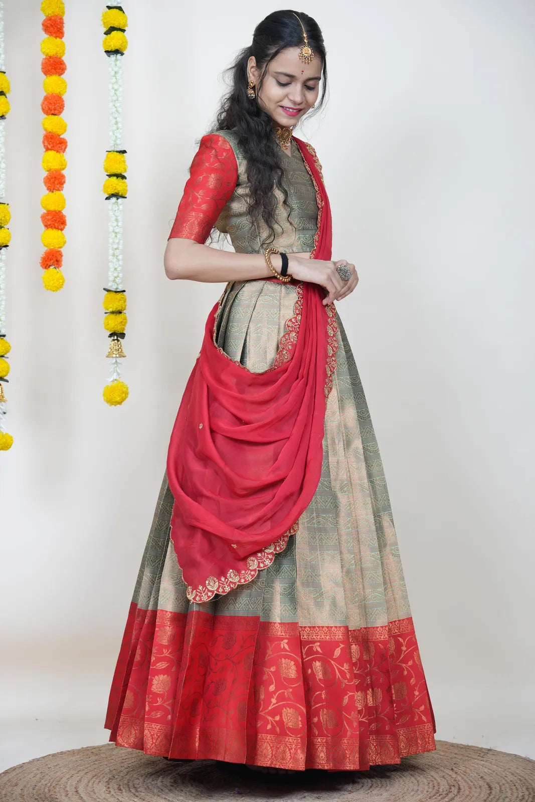 Mythili South Indian Festival Traditional Half Saree