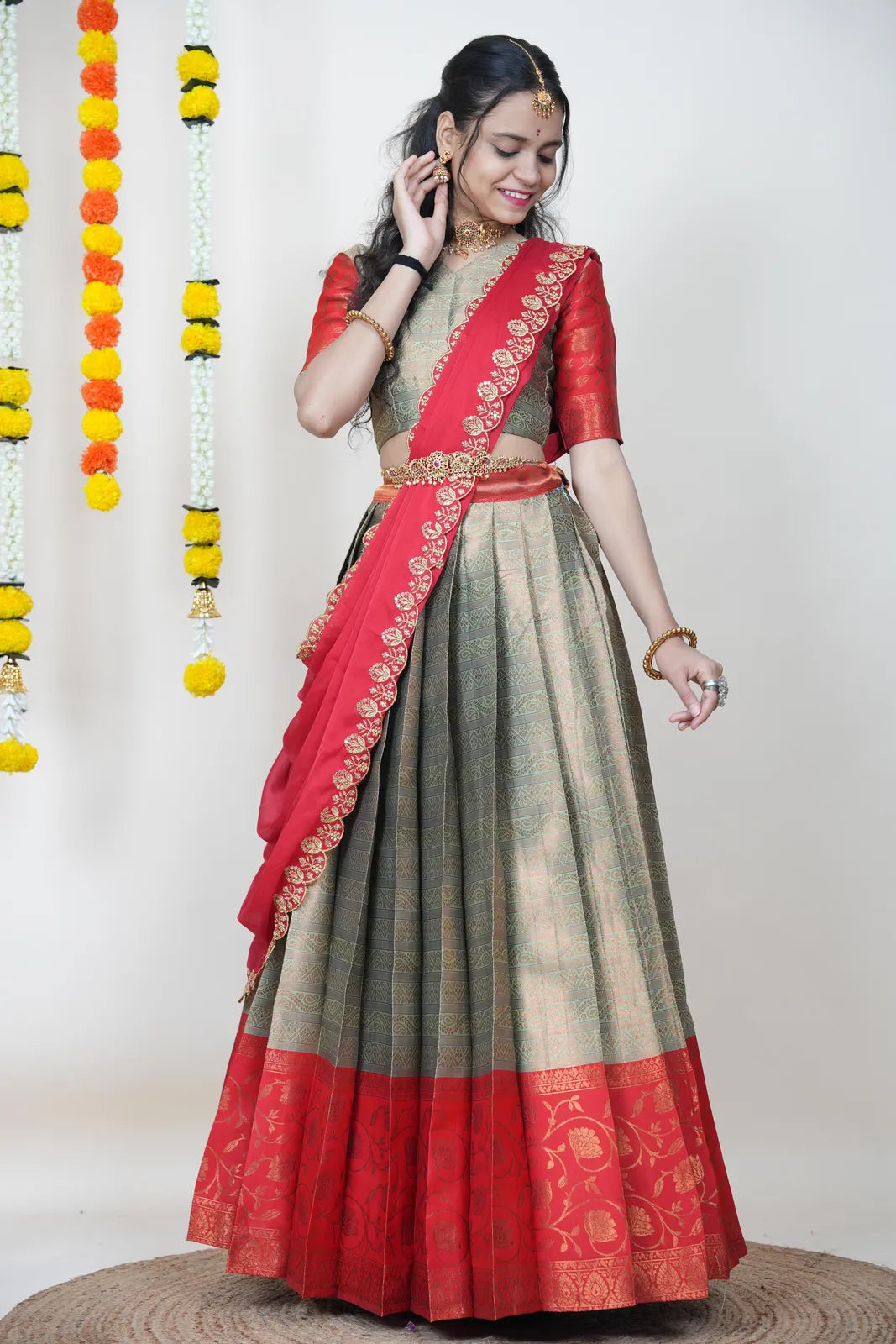 Mythili South Indian Festival Traditional Half Saree