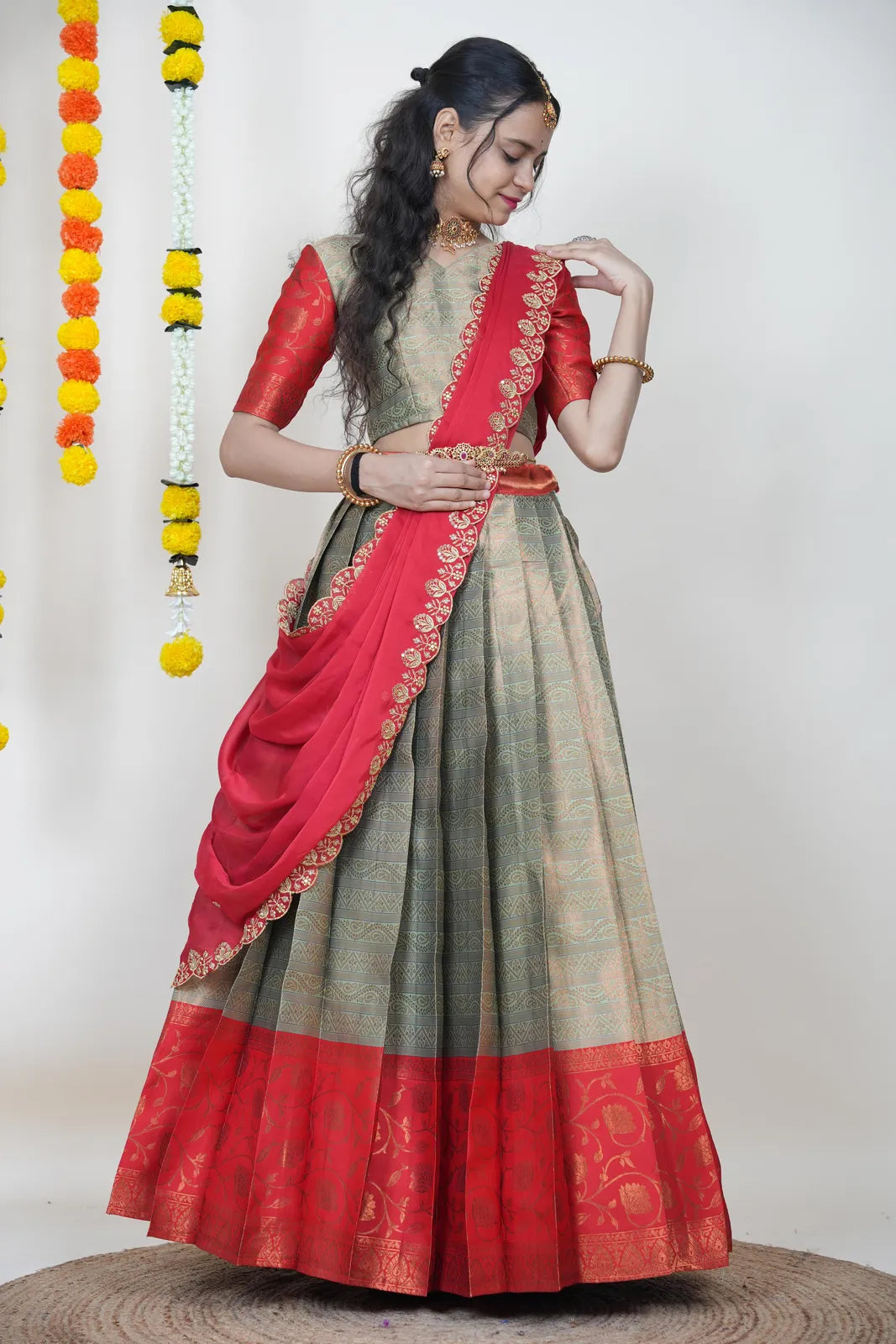 Mythili South Indian Festival Traditional Half Saree