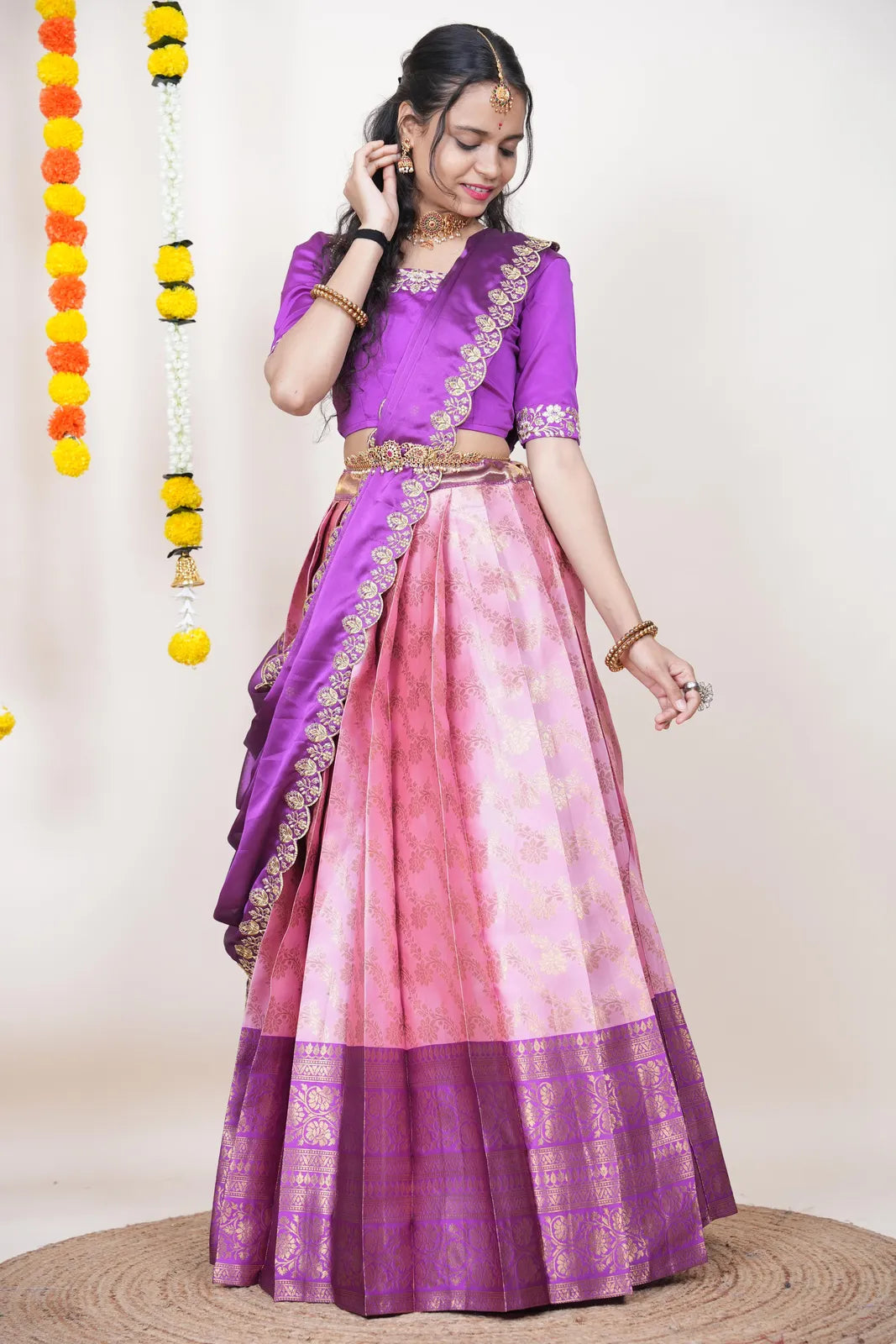 South Indian Festival Traditional Half Saree Rithvika