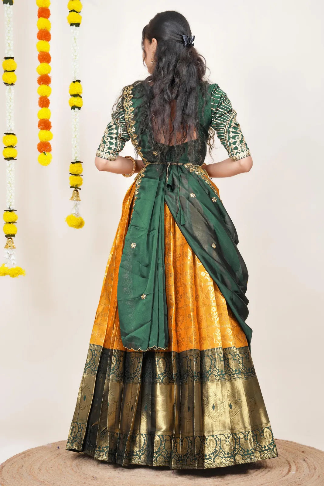 Ojasvini South Indian Festival Traditional Half Saree
